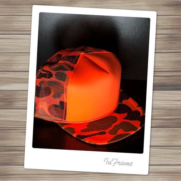 NWOT Orange Mesh Camo Hunter Safety Hat - Picture 1 of 7